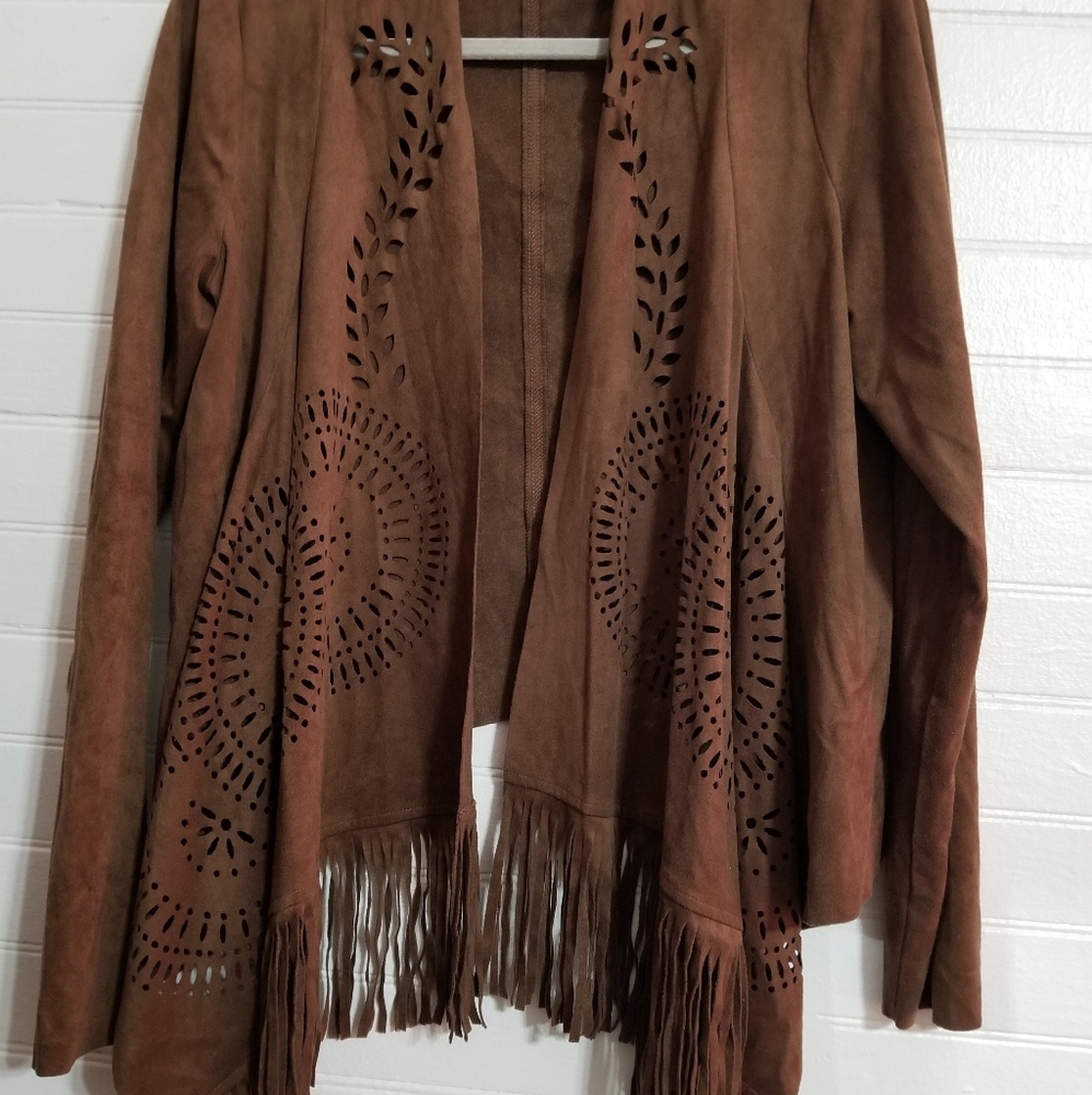 SHYANNE faux suede feel  fringe jacket M